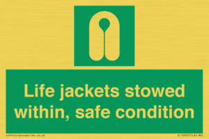 Life jackets stowed within
